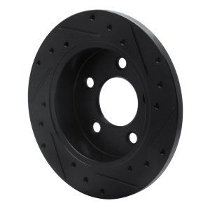 Ford Mustang Brake Rotor (1) - Rear Left - R1 Concepts - Drilled & Slotted - Black - `94-`04